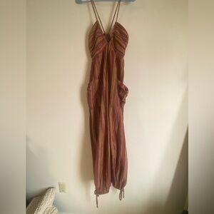 Free People striped jumpsuit